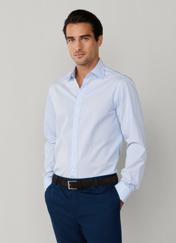 Classic Fit Twill Twin Stripe Shirt