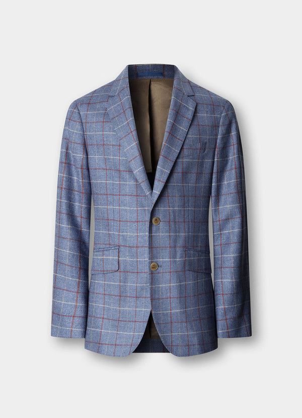 Silk-Wool Tattersall Blazer