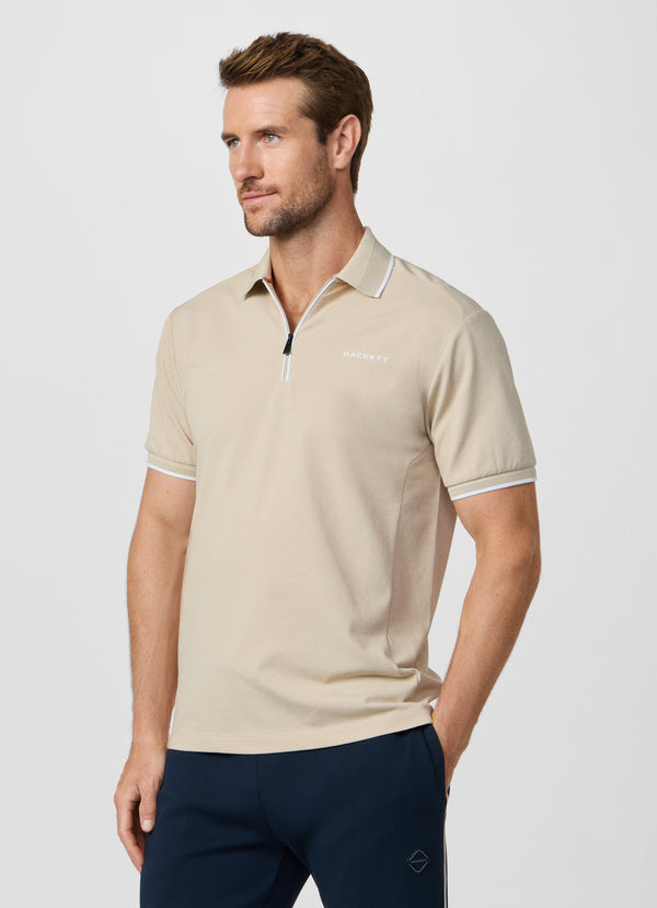 Classic Fit Short Sleeve City Zip Polo