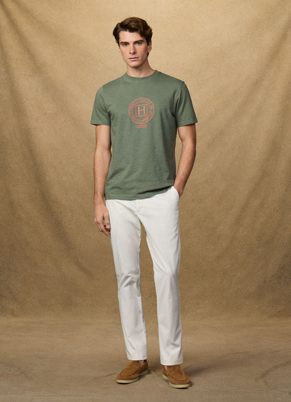 Classic Fit Linen Blend Graphic T-Shirt