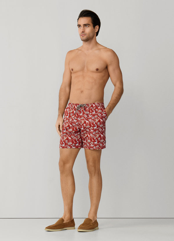 Safari Print Swim Trunk