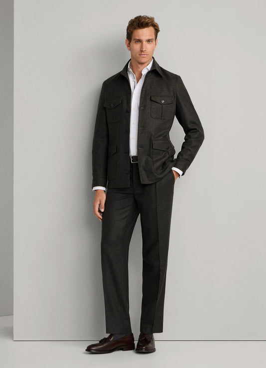Slim Fit Kensington Wool Pleated Trouser