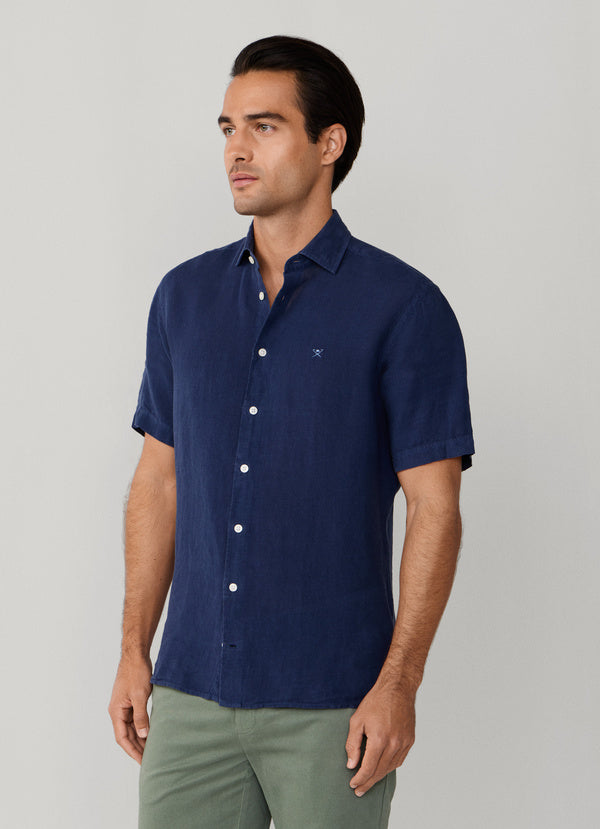 Tailored Fit Short Sleeve Linen Shirt
