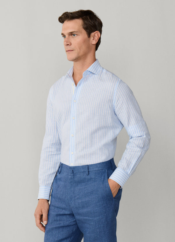 Tailored Fit Butcher Stripe Selvedge Shirt