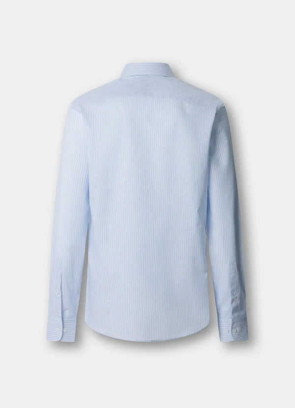 Classic Fit Formal Linen Blend Stripe Shirt
