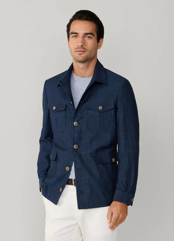 Linen-Cotton Melange Blazer