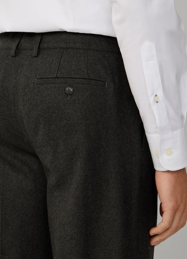 Slim Fit Kensington Wool Pleated Trouser