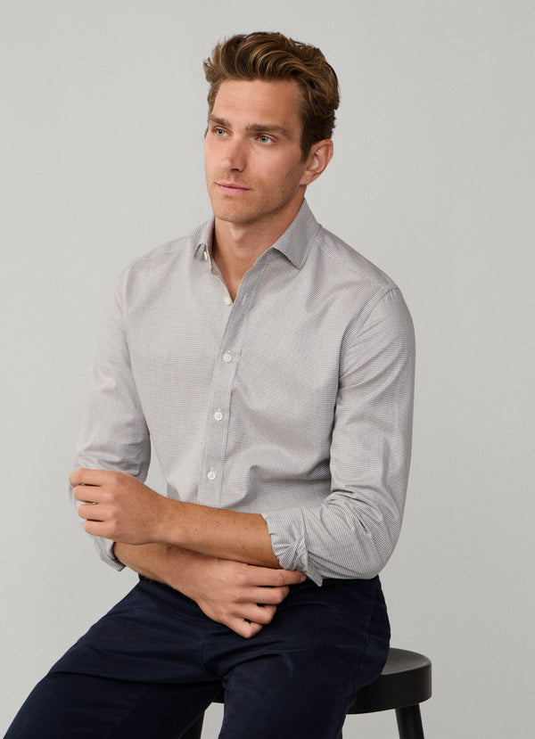 Tailored Fit Flannel Puppytooth Shirt