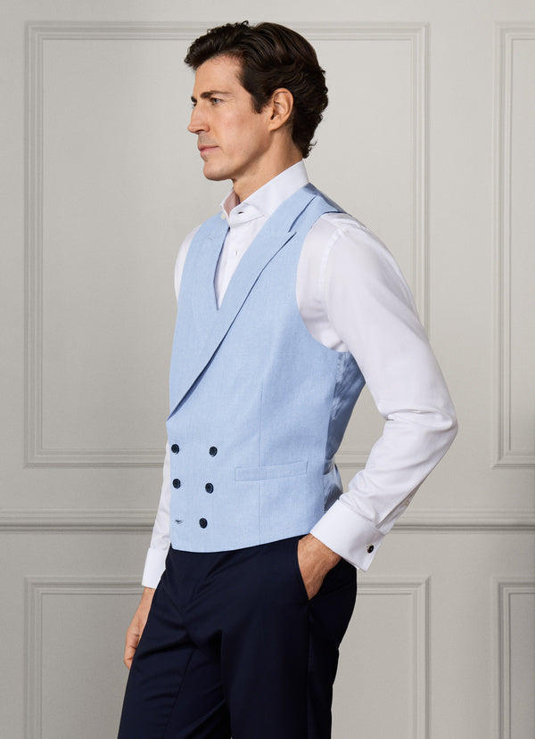 Double Breasted Linen Waistcoat