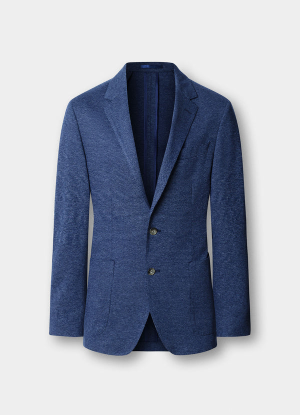 Cotton Knitted Glencheck Blazer