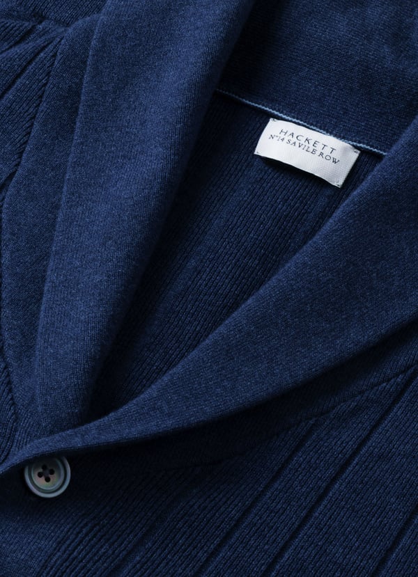Cotton-Cashmere Rib Shawl Cardigan