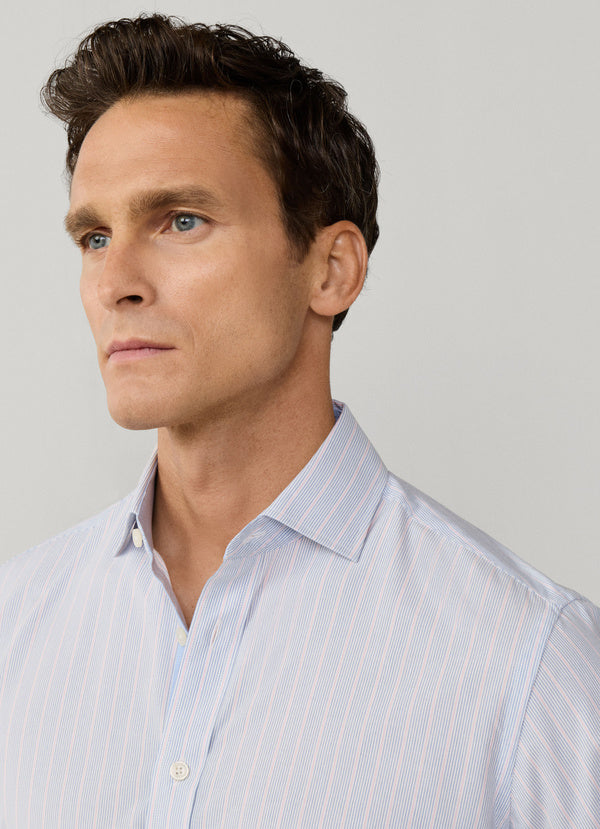 Classic Fit Hairline Two-Tone Stripe Shirt