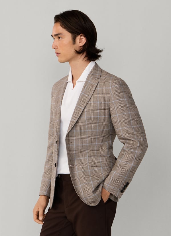 Classic Fit Prince Of Wales Check Blazer