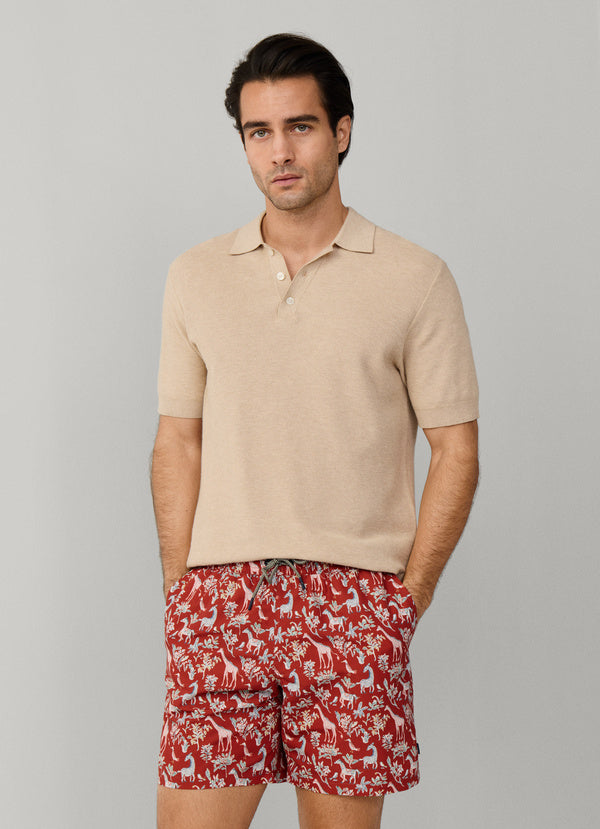 Safari Print Swim Trunk