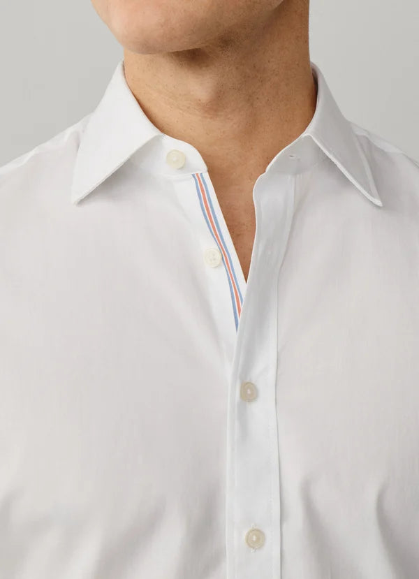 Classic Fit Engineered Stripe Poplin Shirt