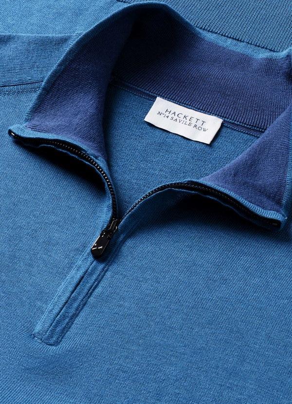 Silk-Cotton Quarter Zip Jumper