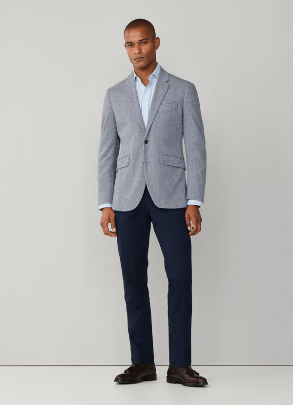 Cotton Herringbone Knit Blazer
