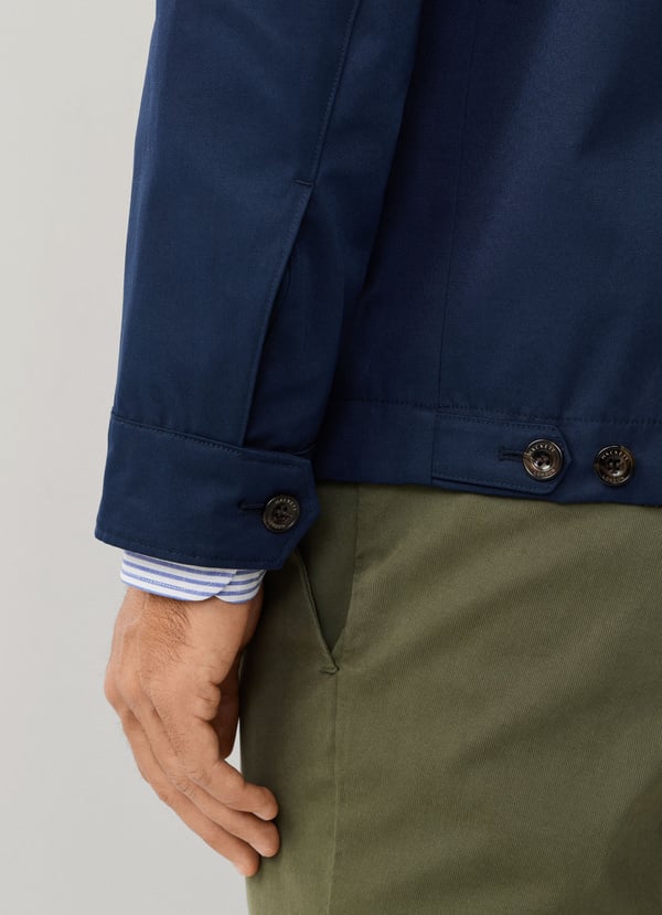 Cotton Blend Harrington Jacket