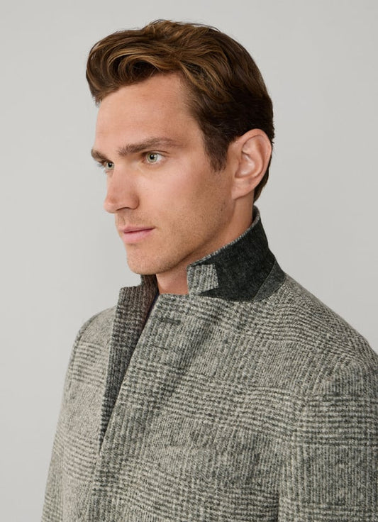 Cotton Glencheck Knit Blazer