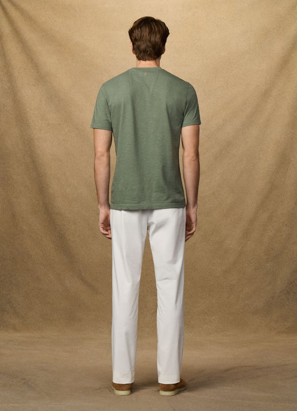 Classic Fit Linen Blend Graphic T-Shirt