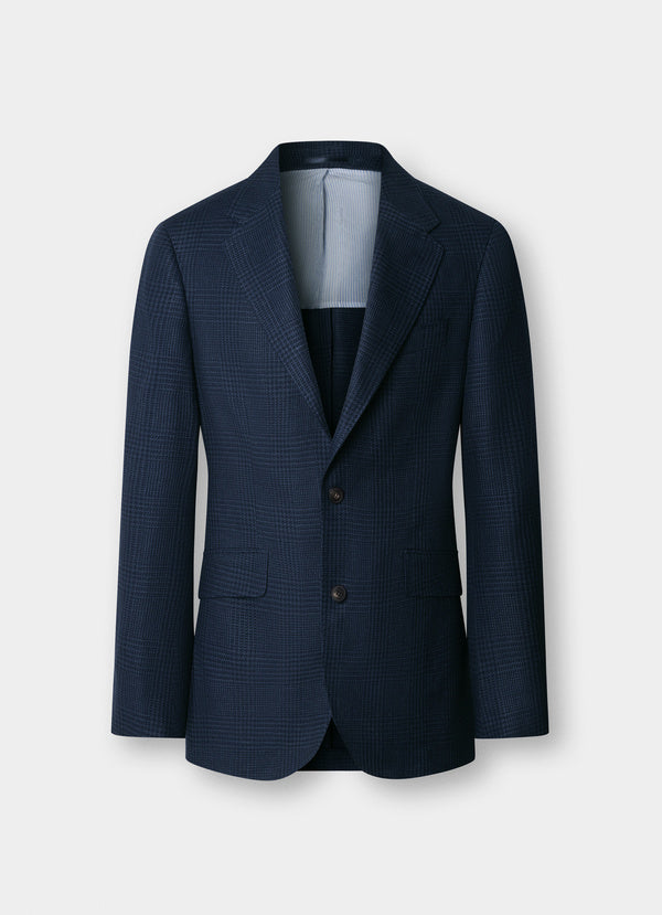 Linen-Wool Glen Check Blazer