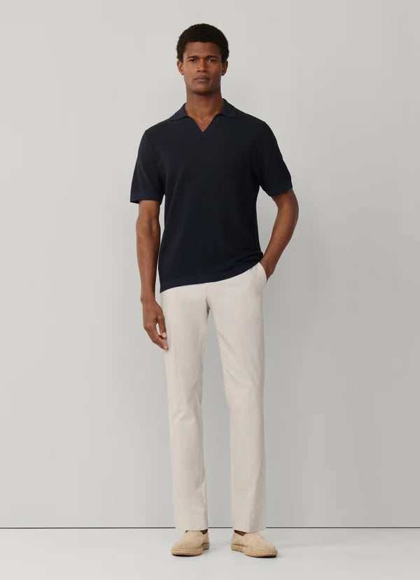Textured Knitted Short Sleeve Polo
