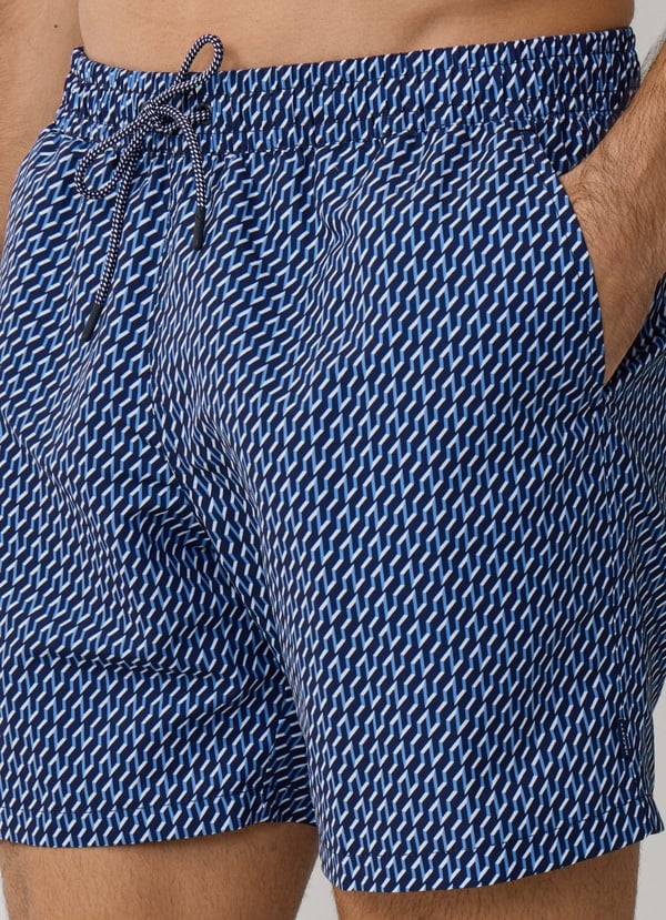 Geo Block Print Swim Trunk
