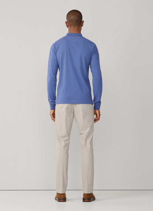 Slim Fit Long Sleeve Pique Polo