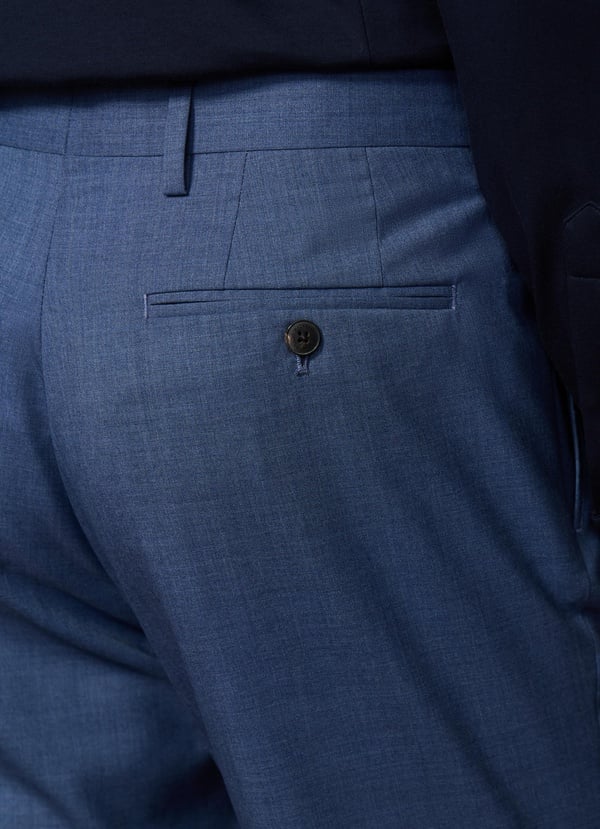 Classic Fit Sanderson Tropical Wool Trousers