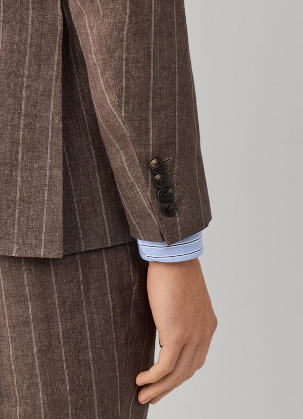 Pure Linen Wide Stripe Suit