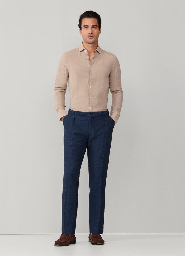 Regular Fit Linen-Cotton Blend Trouser