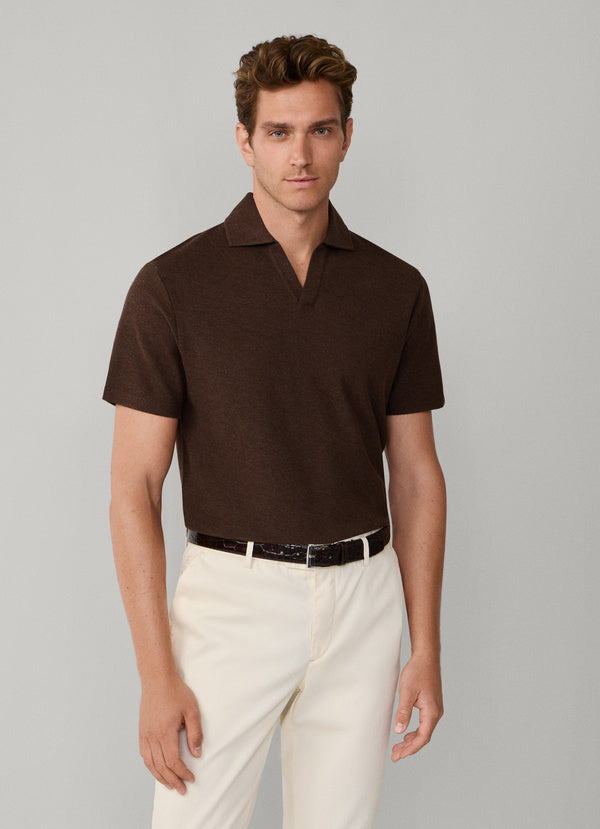 Classic Fit Short Sleeve Textured Knit Polo