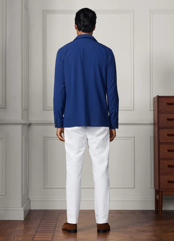 Wool-Silk Seersucker Overshirt - Woven In Italy