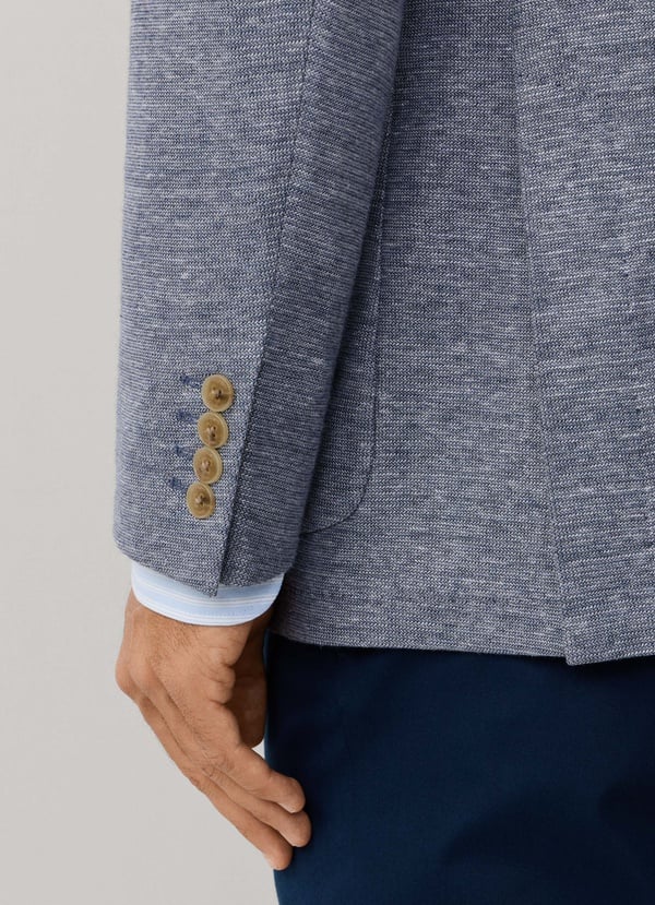 Cotton-Linen Textured Jersey Blazer