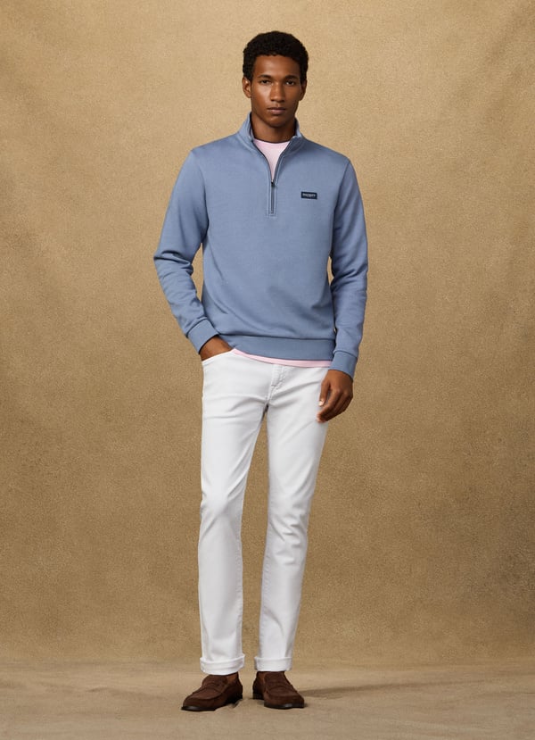 Branded Badge Quarter Zip Sweat