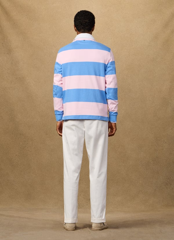 Classic Fit Striped Rugby Shirt