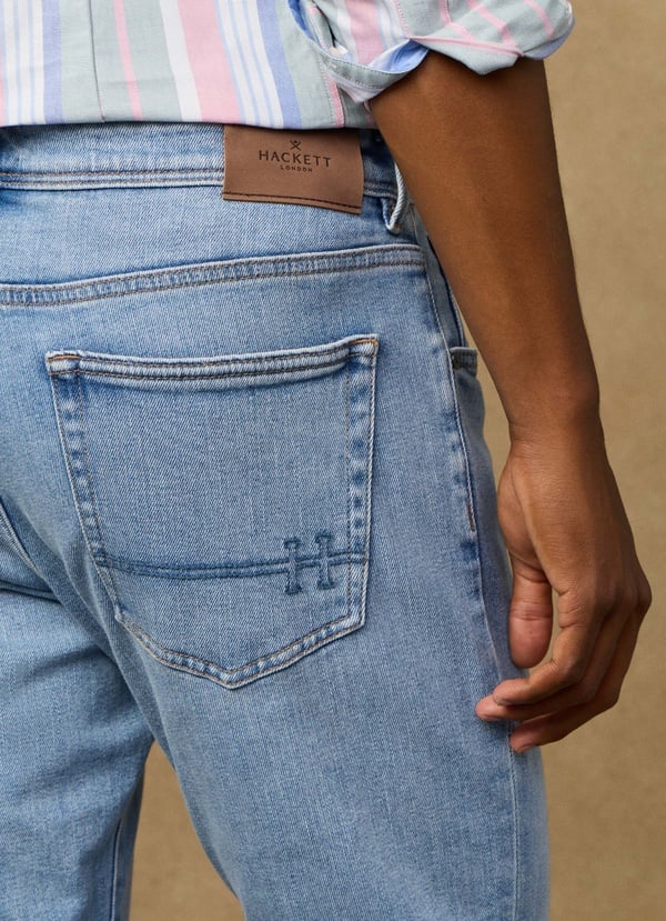 Branded Light Wash Denim