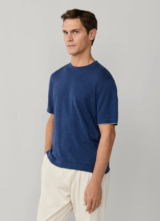 Cotton-Linen Knitted Short Sleeve T-Shirt