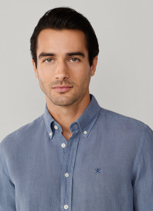 Tailored Fit Garment Dyed Linen Shirt
