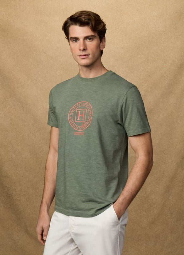 Classic Fit Linen Blend Graphic T-Shirt