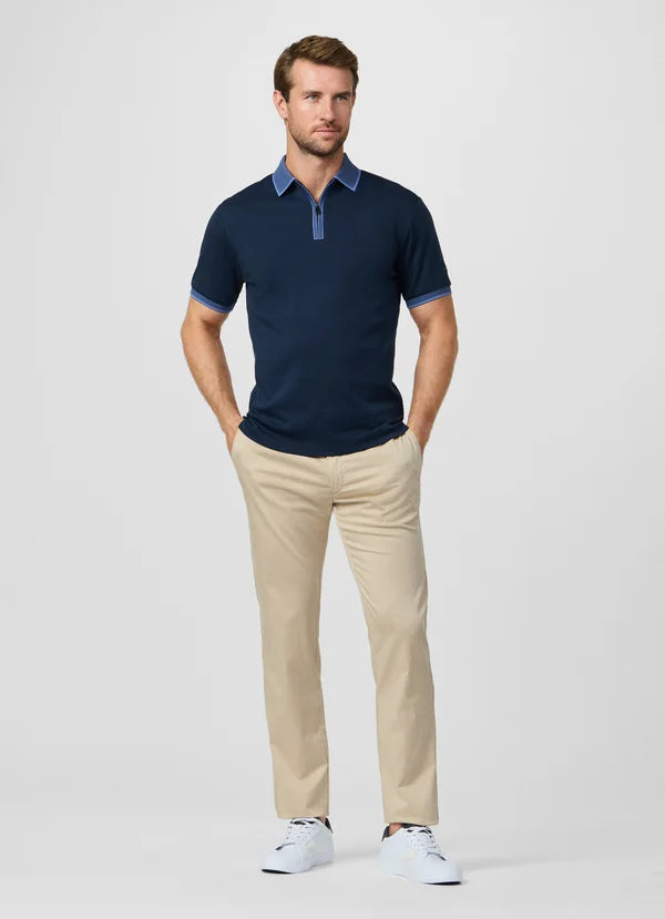 Classic Fit Short Sleeve Quarter Zip Polo