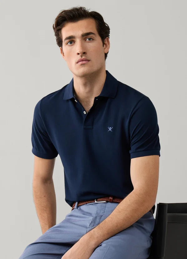 Classic Fit Short Sleeve Logo Pique Polo