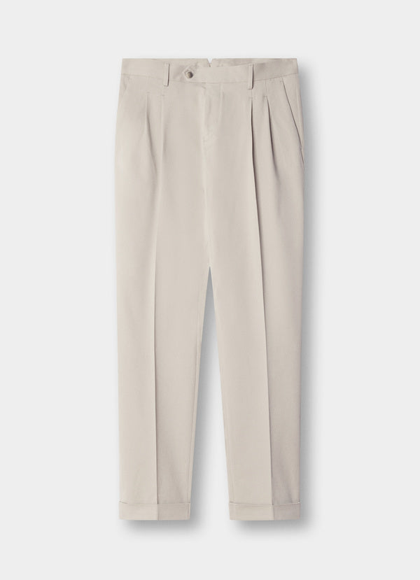 Regular Fit Double Pleat Chino