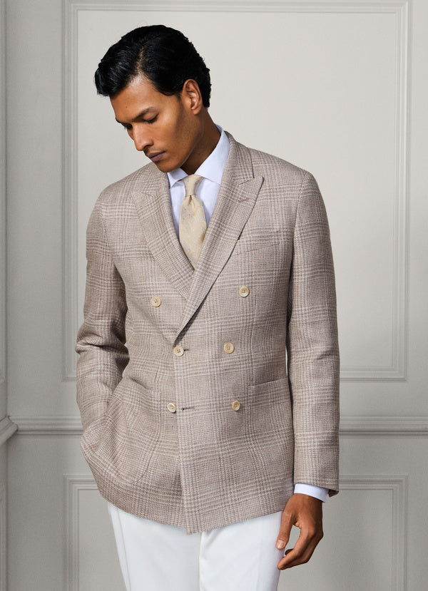 Wool-Linen Glencheck Blazer