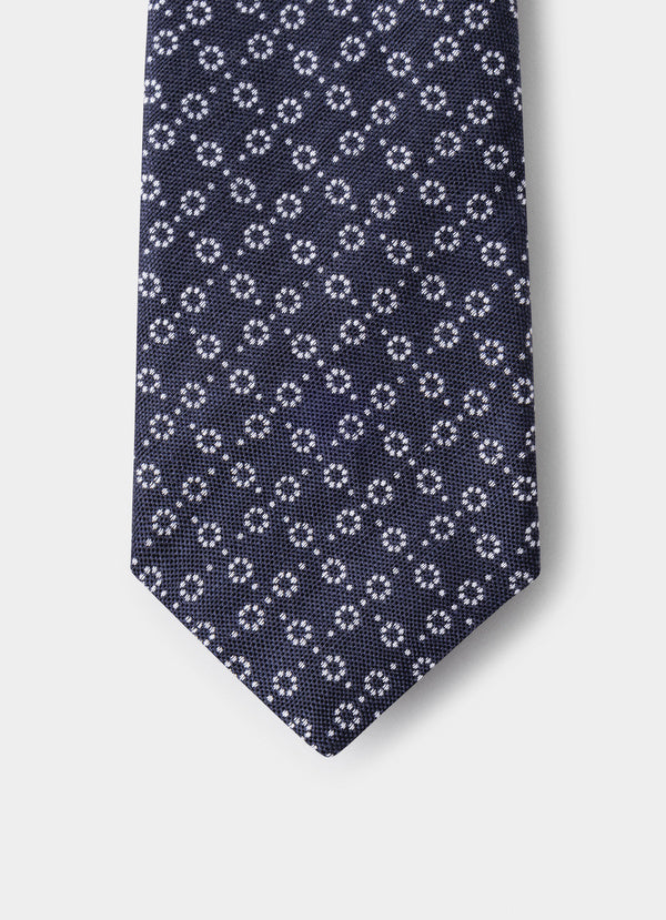 Natte Circle Dot Silk Linen Tie