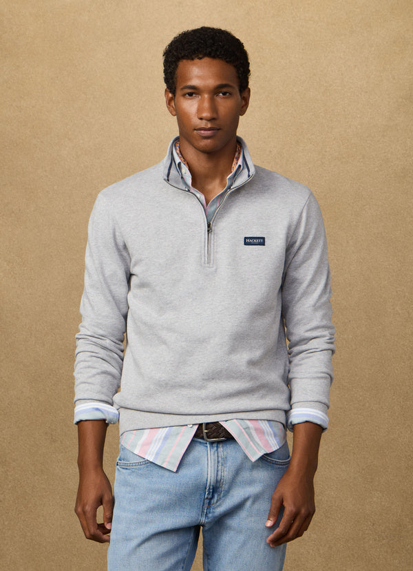 Branded Badge Quarter Zip Sweat