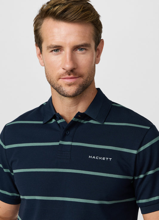 Classic Fit Short Sleeve Stripe Polo