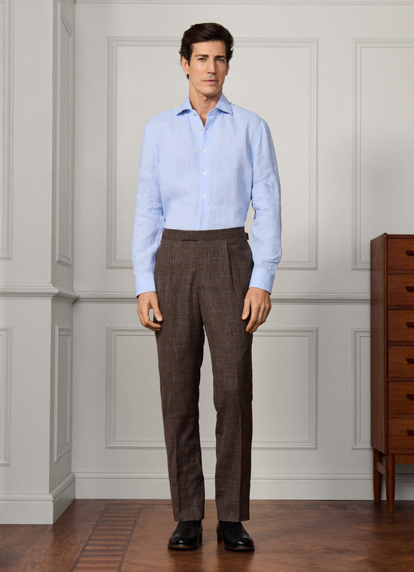 Tailored Fit Price Of Wales Linen Shirt