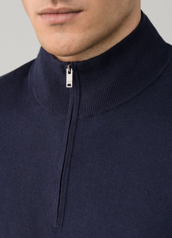 Cotton-Cashmere Quarter Zip Jumper