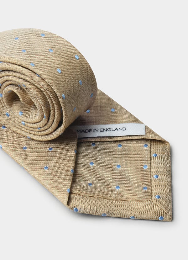 Silk-Linen Polka Dot Tie